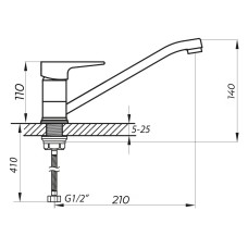 Смеситель для кухни ZERIX SOP4-A 045 (ZX3057)