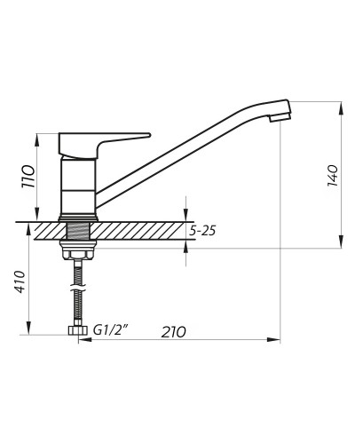 Змішувач для кухні ZERIX SOP4-A 045 (ZX3057)