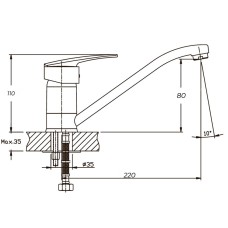 Смеситель для кухни Haiba AGAT 004 (HB0004)