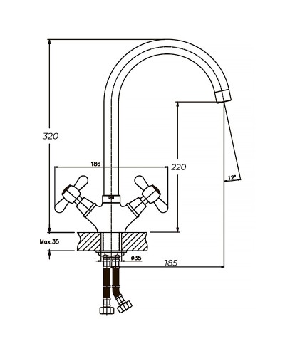 Змішувач для кухні Haiba DOMINOX 275 (HB0091)