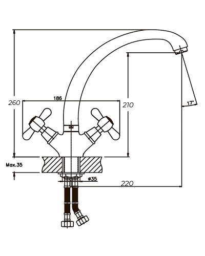 Змішувач для кухні Haiba DOMINOX 273 (HB0084)