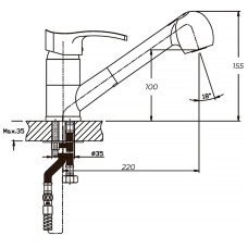 Смеситель для кухни Haiba FOCUS 014 с выдвижной воронкой (HB0129)