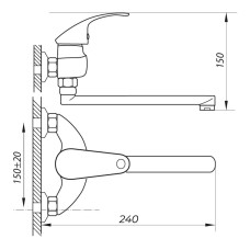 Смеситель для кухни ZERIX MST 135 (ZX2761)