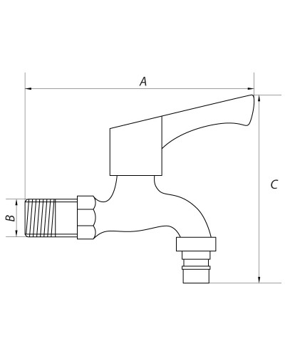 Кран для поливу ZERIX LR70102 (нерж. сталь) (LL1501)