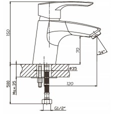 Смеситель для умывальника Haiba HANSBERG 001 нержавеющая сталь (HB0170)