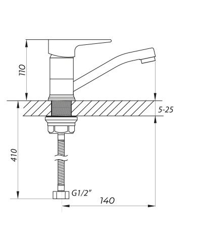 Змішувач для умивальника ZERIX SOP4-B 045 (ZX3070)