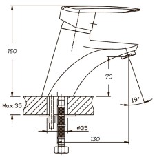 Смеситель для умывальника Haiba DISK 001 (HB0050)