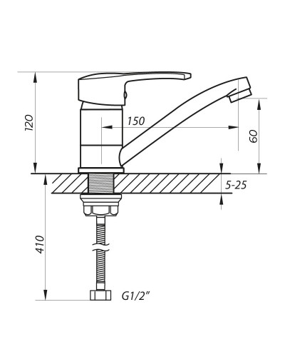 Смеситель для умывальника ZERIX PED-B 270 (ZX0068)