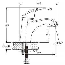 Смеситель для умывальника Haiba FABIO 001 (HB0104)