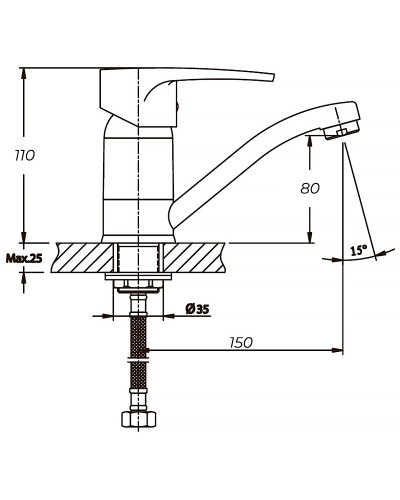 Змішувач для умивальника HAIBA CEBA 555 (15 см) (HB0035)