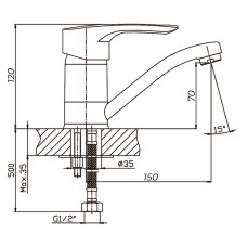 Смеситель для умывальника Haiba HANSBERG 004 (вылив 15 см) коричневый (HB0186)