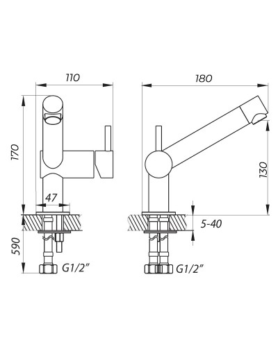 Змішувач для умивальника ZERIX LR71007 (LL1199)