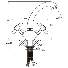Смеситель для умывальника Haiba DOMINOX 272 матовый (HB0079)