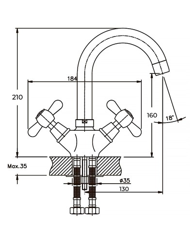 Змішувач для умивальника Haiba DOMINOX 274 (HB0088)