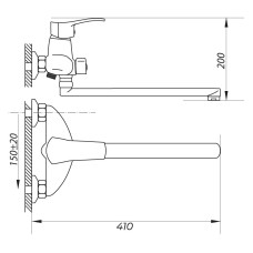 Смеситель для ванной ZERIX NHK 270 (ZX0159)