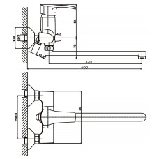 Смеситель для ванны Haiba FOCUS 006 (HB0120)