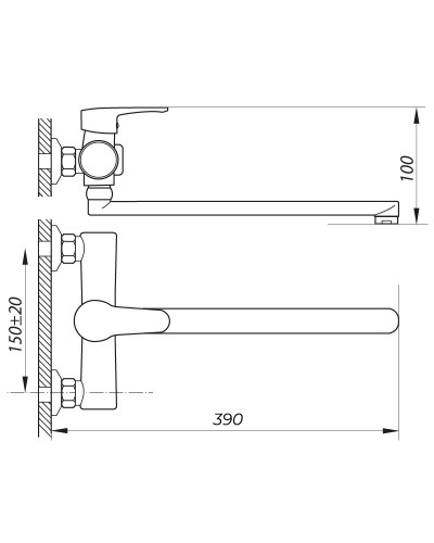 Змішувач для ванни ZERIX PUD7 146 білий (ZX2912)