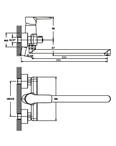 Змішувач для ванни Haiba COLUMBIA 006 (HB0039)