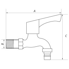 Кран для холодной воды 1/2 MIXXUS BIB-02 (нерж. сталь) (SS0051)