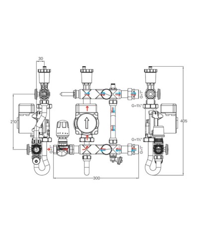 Змішувальний вузол KOER KR.S1021 (з байпасом) 1 "НР SUS304 (KR2955)