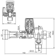Группа безопасности бойлера (без сифона) 7бар KOER KR.106 - 1/2" (KR2914)