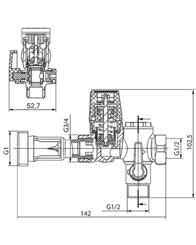 Група безпеки бойлера (без сифона) 7бар KOER KR.106 - 1/2" (KR2914)