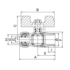 Кран шаровой EUROPRODUCT EP.501 WING 20x3/4M (EP6041)