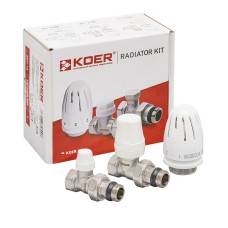 Комплект для подключения радиатора KOER SET-12 - 1/2"x1/2" (прямой) с термоголовкой ВЗ (KR3177)