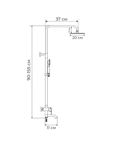 Душова колона зі змішувачем MIXXUS PREMIUM PATRICK Chr-009-J (MI1661)