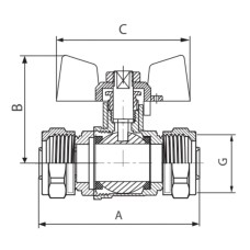 Кран шаровой KOER WING 20x20 (KR.353) (LL1658)