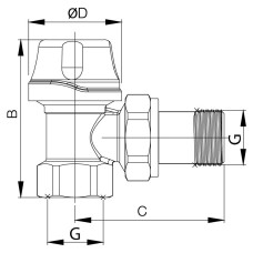 Угловой кран термостатический KOER KR.921 - 1" (KR2915)