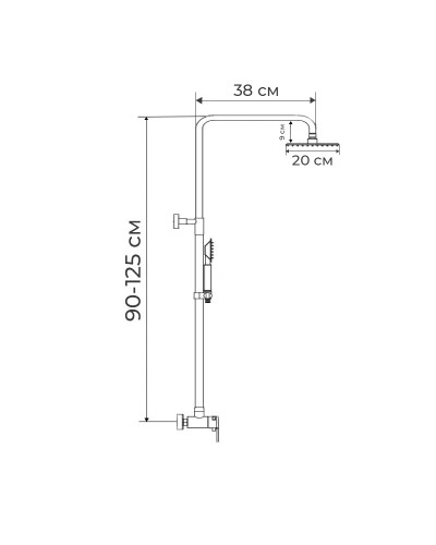 Душевая колонна со смесителем ZERIX LR72405 (нерж. сталь) (LL1473)