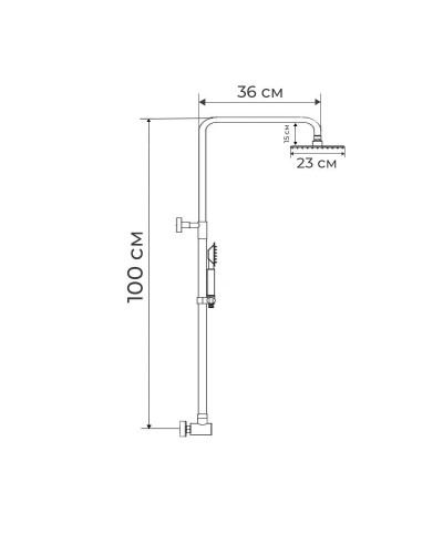 Душова колона (без змішувача) ZERIX DK-002 (ZX3094)