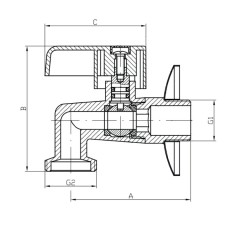 Кран для холодной воды KOER KR.258 - 1/2" (KR2876)