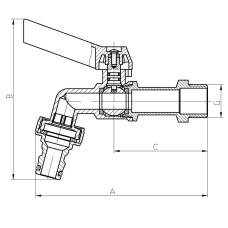Кран полива с коннектором для быстрого подключения KOER KR.259 - 1/2" (KR3128)