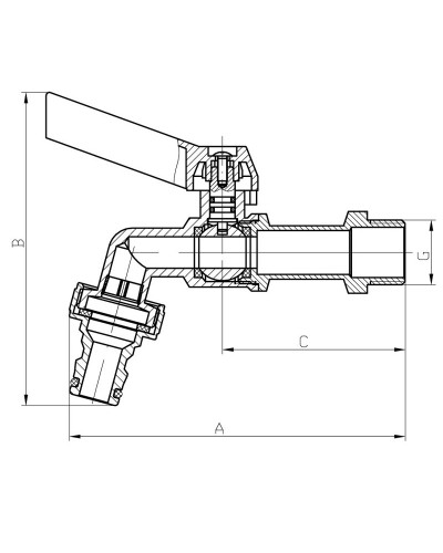 Кран поливу з конектором для швидкого підключення KOER KR.259 - 1/2" (KR3128)