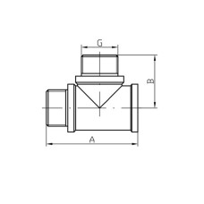 Тройник ВЗЗ KOER KF.T06FMM.WN - 1/2'' (без никеля) (KR3031)