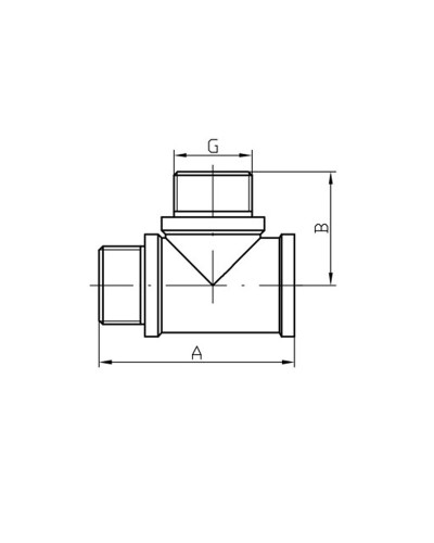 Трійник ВЗЗ KOER KF.T06FMM.WN - 1/2'' (без нікелю) (KR3031)