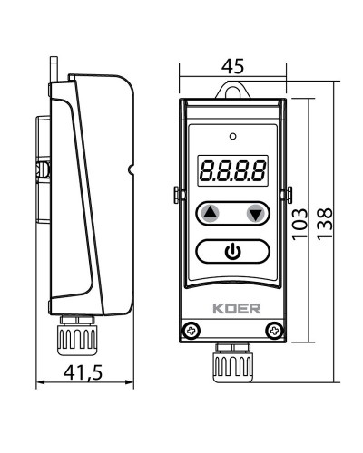 Термостат електричний накладний KOER KR.1354E (+5…+80*C) (KP2778)