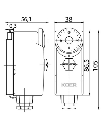 Термостат механічний накладний KOER KR.1351 (0…+90*C) (KP2776)