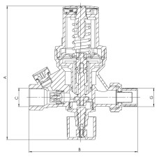 Клапан подпиточный с выходом для подключения манометра 1/2" KOER KR.1259 (KR3102)