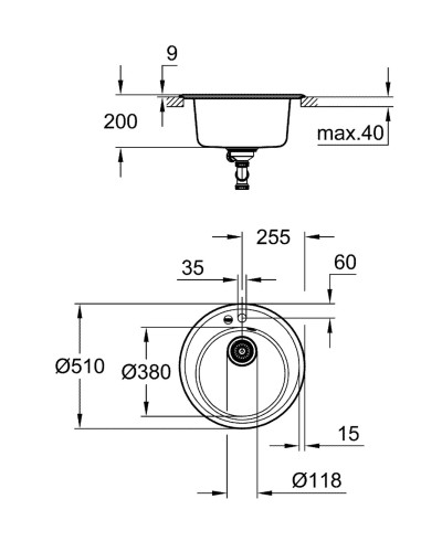 Композитна мийка для кухні Grohe K200 (31656AT0)