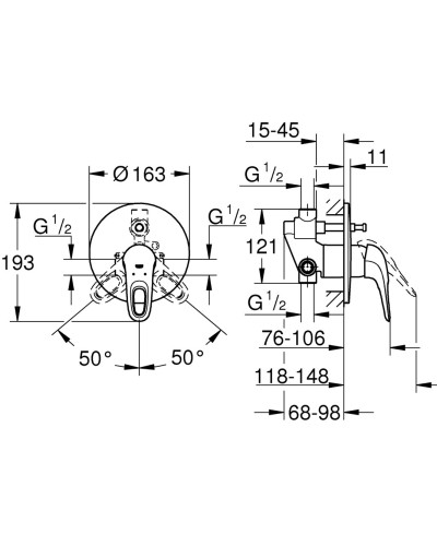 Змішувач для ванни Grohe Eurostyle (33637003)