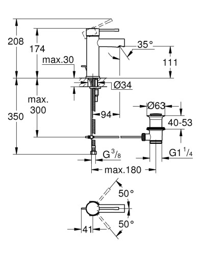 Змішувач для раковини S-розміру Grohe Essence New (32898001)