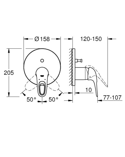 Змішувач прихованого монтажу на 2 споживача Grohe Eurostyle (24049003)