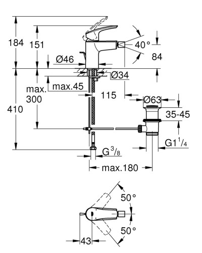 Змішувач для біде Grohe Eurosmart New (32929003)