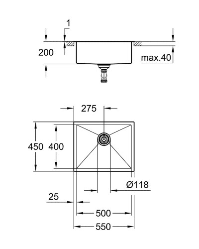 Мойка для кухни из нержавеющей стали Grohe K700 (31726SD0)