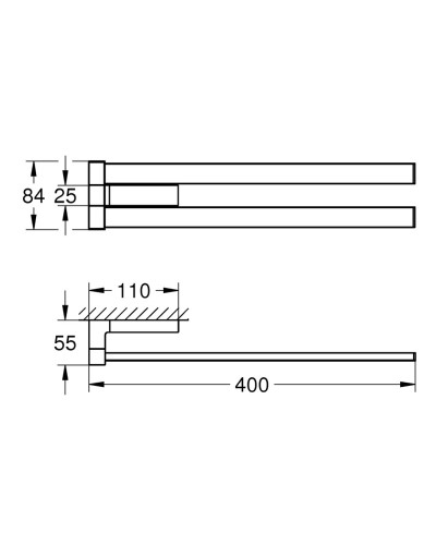 Подвійний тримач для рушників Grohe Selection Cube (40768000)