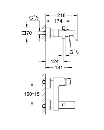 Змішувач для ванни Grohe Eurocube (23140000)