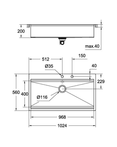 Мийка кухонна Grohe EX Sink K800 (120 cm) (31586SD0)